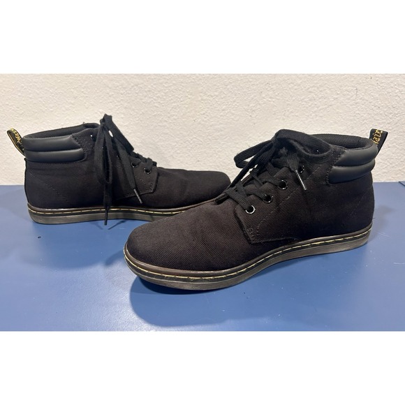Dr. Doc Martens Maleke Black Canvas Combat Boots Men\'s Size 10 EU 43 main image 6